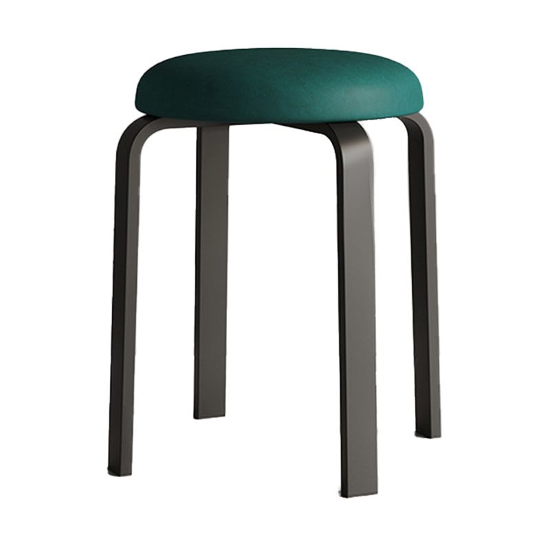 Modern Ottoman Fabric Upholstered Solid Color Metal Frame Round Ottoman Clearhalo 'furn' 'furn_ottomans_poufs' 'Furniture' 'Living Room Furniture' 'Ottomans & Poufs' 'ottomans_poufs' 1200x1200_1f13f3ef-f01e-4842-b047-1a9128adb017