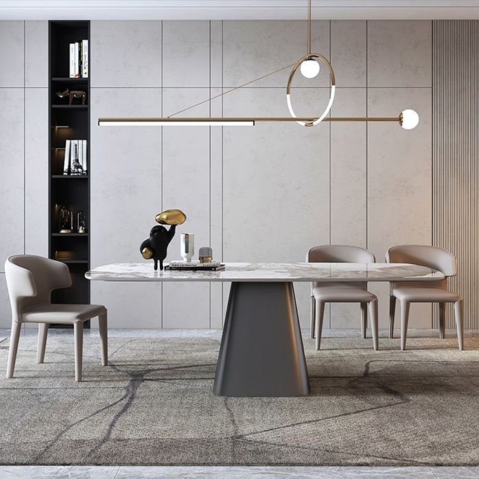 Metal Traditional Luxury Rectangular Dining Table Sintered Stone Top Table with Pedestal Base Clearhalo ' dining_table' 'Dining Tables & Seating' 'Dining Tables' 'furn' 'furn_dining_table' 'Furniture' 'furniture_dining_table' 'Kitchen & Dining Furniture' 'kitchen&dining_furn' 'kitchen' 'kitchen_dining_table' 1200x1200_1f16d112-65f3-4a16-af9f-c1b18bdc83b0