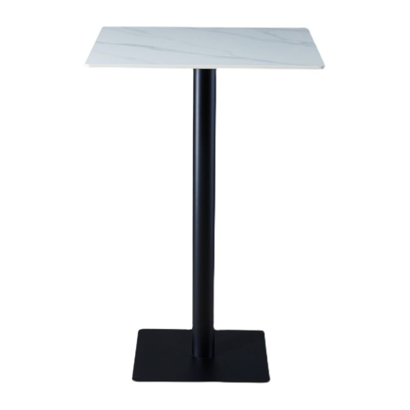 Industrial Black Iron Bar Dining Table Stone Top Engineered Wood Indoor Bistro Table Clearhalo 'Bar Furniture' 'Bar Tables' 'bar_tables' 'furn' 'furn_bar_tables' 'Furniture' 'furniture_bar_tables' 'Kitchen & Dining Furniture' 1200x1200_1f18292a-c21a-4f0b-ad43-f7b0a1896d7a