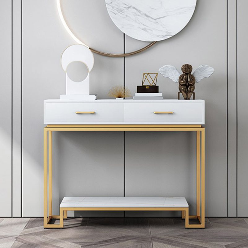 長方形の形状現代コンソール表2引き出し木材コンソールソファテーブル