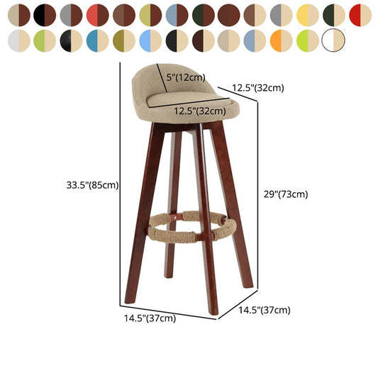 Modern Backrest Rotatable Counter Stool Wood Household Bar Wood with Cushion Clearhalo 'Bar Furniture' 'Bar Stools' 'bar_stools' 'furn' 'furn_bar_stools' 'furniture_bar_stools' 'Kitchen & Dining Furniture' 'kitchen&dining_furn' 'kitchen' 'kitchen_furn' Furniture' 1200x1200_1f1b9d1c-3efb-4875-8dfe-89a8ee9b105e