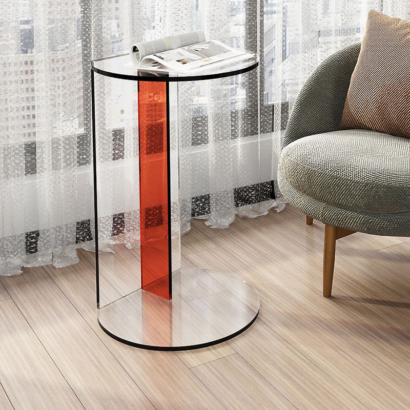 11" Wide Glam Side Table Sled Acrylic Clear Accent Side Table