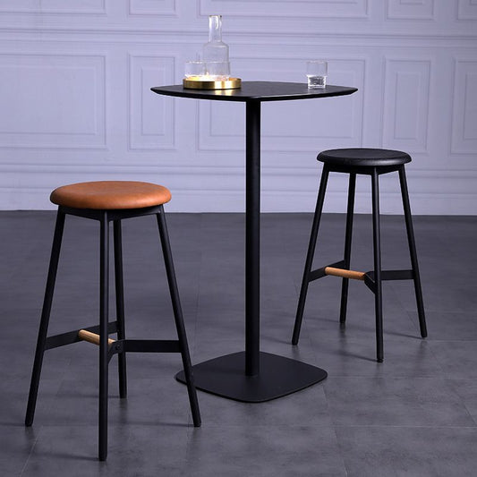 Tabouret de comptoir de siège rond de style moderne avec des jambes en métal pour la maison