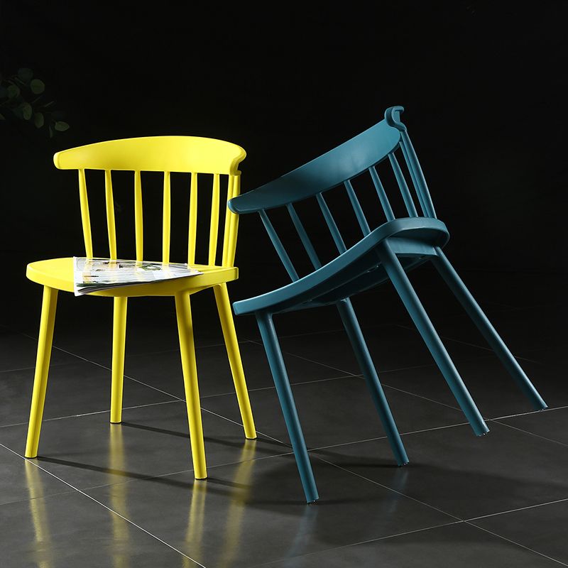 Contemporary Plastic Side Armless Chair Windsor Back Stacking Side Chair for Home Use Clearhalo ' kitchen&dining_furn' 'Dining Chairs' 'Dining Tables & Seating' 'dining_chair' 'furn' 'furn_dining_chair' 'Furniture' 'furniture_dining_chair' 'Kitchen & Dining Furniture' 'kitchen' 1200x1200_1f1ec431-045a-485e-a75f-b3fa582ce674
