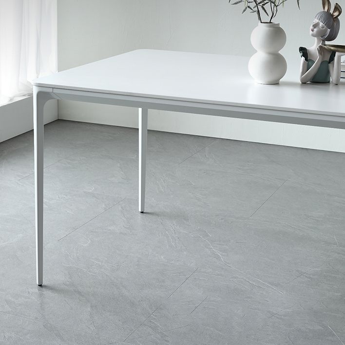 Modern Aluminium Dinette Set 1/2/7 Pieces Rectangle White Sintered Stone Dining Table Set