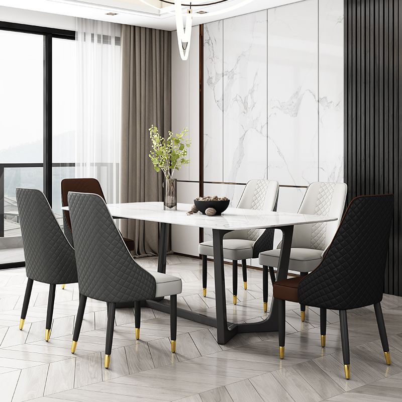 Solid Back Dining Arm Chairs Leather Upholstered Dining Armchairs (Set of 2) Clearhalo ' kitchen&dining_furn' 'Dining Chairs' 'Dining Tables & Seating' 'dining_chair' 'furn' 'furn_dining_chair' 'Furniture' 'furniture_dining_chair' 'Kitchen & Dining Furniture' 'kitchen' 1200x1200_1f1fdeed-cf78-46c3-8aba-f79d6b61290d