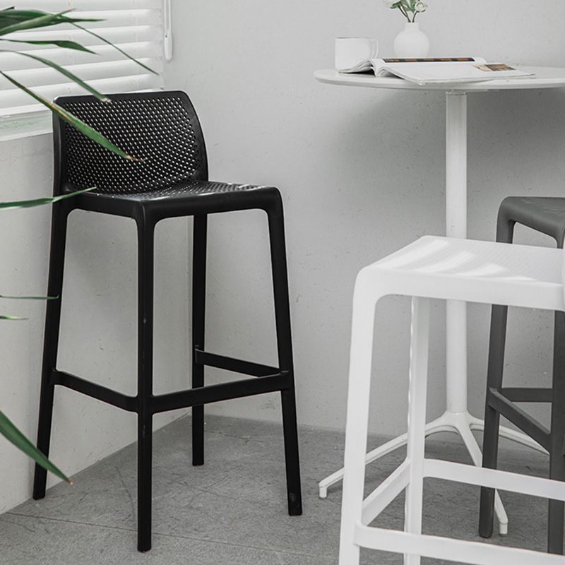 Nordic Style Bar-stool Plastic Counter Bar Stool with 4 Legs for Home
