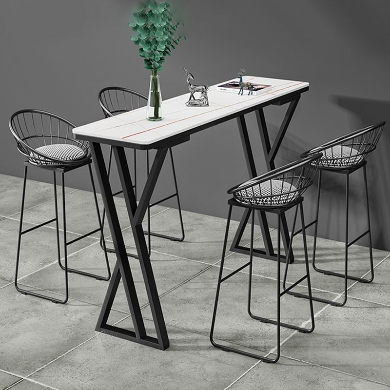 Bartisch-Set aus Stein im modernen Stil, 1/2/5-teilig, rechteckiges Pub-Set für den Innenbereich