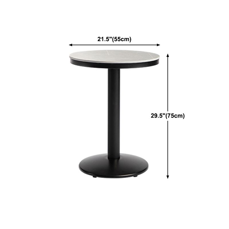 Industrial Gray Bar Table Faux Marble White 21.6" Round Top Bistro Table for Cafe Clearhalo 'Bar Furniture' 'Bar Tables' 'bar_tables' 'furn' 'furn_bar_tables' 'Furniture' 'furniture_bar_tables' 'Kitchen & Dining Furniture' 'kitchen&dining_furn' 'kitchen' 1200x1200_1f2158ce-a793-4851-9477-9f1671d8ebe7
