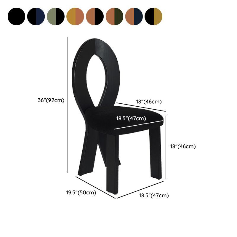 Modern Dining Room Open Back Solid Wood Upholstered Dining Chair Clearhalo 'Dining Chairs' 'Dining Tables & Seating' 'dining_chair' 'furn' 'furn_dining_chair' 'Furniture' 'Kitchen & Dining Furniture' 1200x1200_1f23018a-44bb-4985-89a8-0e5fb8f21dd7