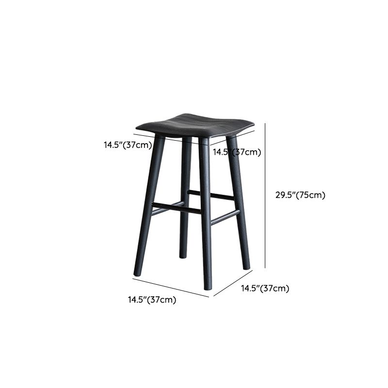 Taburete de bar de estilo moderno, taburete de bar de madera maciza negra para interior