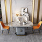 Modern Style Sintered Stone Dining Table Drop-Leaf Round Table with Metal Base Clearhalo ' dining_table' 'Dining Tables & Seating' 'Dining Tables' 'furn' 'furn_dining_table' 'Furniture' 'furniture_dining_table' 'Kitchen & Dining Furniture' 'kitchen&dining_furn' 'kitchen' 'kitchen_dining_table' 1200x1200_1f23be10-d880-465e-987c-cd7c4aa6158b