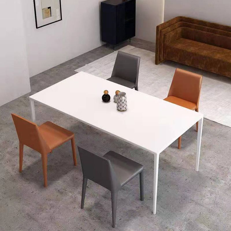 Modern Rectangle Dining Table Sintered Stone Dining Table with 4 Metal Legs Clearhalo ' dining_table' 'Dining Tables & Seating' 'Dining Tables' 'Furniture' 'furniture_dining_table' 'Kitchen & Dining Furniture' 'kitchen&dining_furn' 'kitchen' 'kitchen_dining_table' 1200x1200_1f23ca6a-d600-43c0-8a75-ada8254a42bd