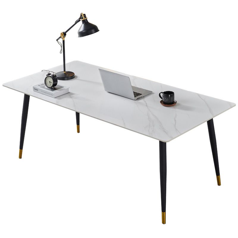 Rectangle Traditional Luxury Table Sintered Stone Table with 4 Black Legs Clearhalo ' dining_table' 'Dining Tables & Seating' 'Dining Tables' 'furn' 'furn_dining_table' 'Furniture' 'furniture_dining_table' 'Kitchen & Dining Furniture' 'kitchen&dining_furn' 'kitchen' 'kitchen_dining_table' 1200x1200_1f2552f5-656e-4d90-9ec6-2d96f0c51eb5