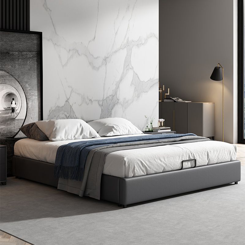 Piattaforma grigia cornice letto a piattaforma contemporanea con portata