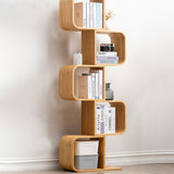 Natural Geometric Bookcase Contemporary Open Back Bamboo Shelf