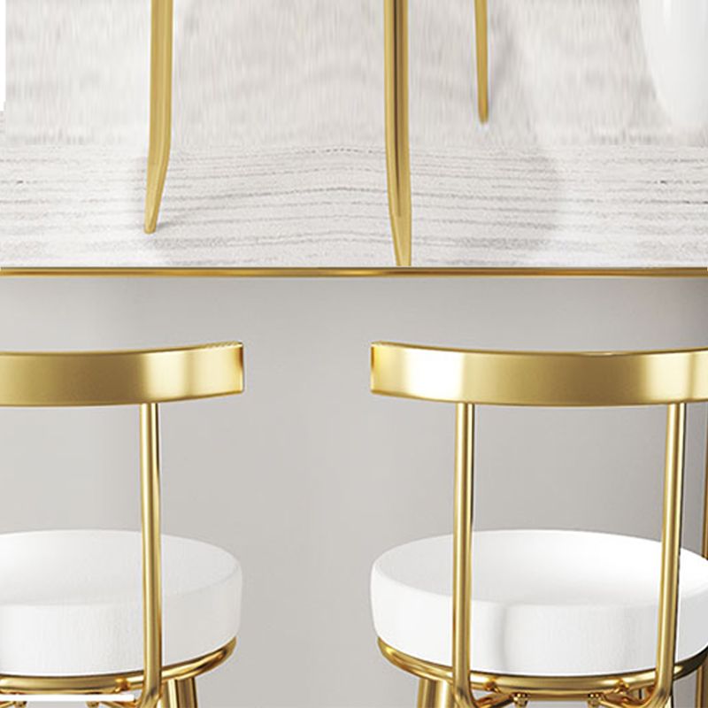 Glam Style Bar-stool Metal Legs Round Seat Barstool with Footrest for Kitchen Clearhalo 'Bar Furniture' 'Bar Stools' 'bar_stools' 'furn' 'furn_bar_stools' 'furniture_bar_stools' 'Kitchen & Dining Furniture' 'kitchen&dining_furn' 'kitchen' 'kitchen_furn' Furniture' 1200x1200_1f27e36d-0187-4d01-9e70-0a32d88d0016