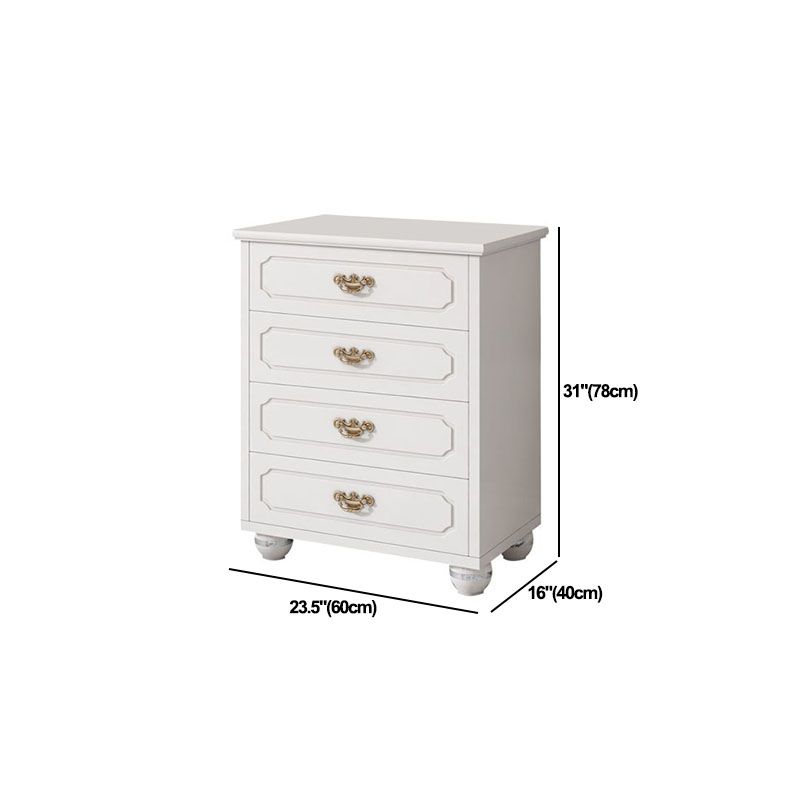 Cómoda cómoda de almacenamiento de madera blanca de 16.0 in de ancho con cajones
