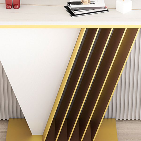 Tavolo da divano console in pietra glam tavolo accento di ferro rettangolare per sala