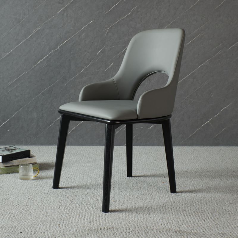 Contemporary PU Leather Dining Chairs Wood Arm Dining Chair for Home Use Clearhalo 'Dining Chairs' 'Dining Tables & Seating' 'dining_chair' 'furn' 'furn_dining_chair' 'Furniture' 'Kitchen & Dining Furniture' 1200x1200_1f2a0ae0-17f0-4bba-bb3c-6e62f758cda7