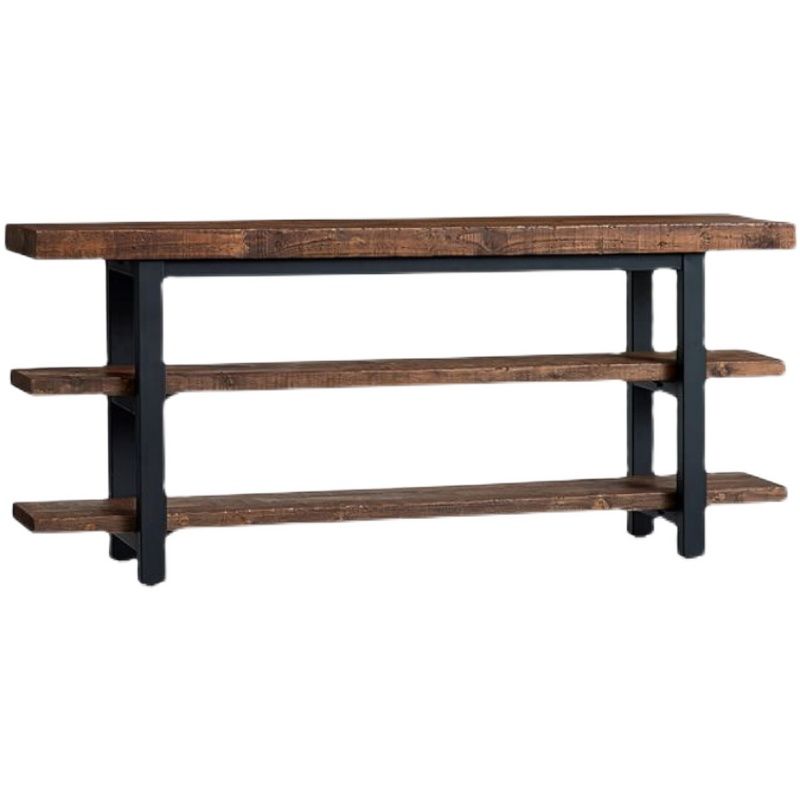Industrial Pine TV Stand Console Open Storage TV Media Stand with Shelves for Living Room Clearhalo 'furn' 'furn_tv_stands_entertainment_centers' 'Furniture' 'Living Room Furniture' 'TV Stands & Entertainment Centers' 'TV Stands & Media Storage Furniture' 'tv_stands_entertainment_centers' 1200x1200_1f2bcdbc-9bd6-458b-a994-e7b313c2b4a7