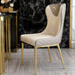 Faux Leather Kitchen Dining Chair Glam Upholstered Dining Chair with Metal Legs