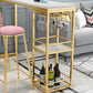 Stone Rectangle Bar Table White Contemporary Bar Table with Sled Base Clearhalo 'Bar Furniture' 'Bar Tables' 'bar_tables' 'furn' 'furn_bar_tables' 'Furniture' 'furniture_bar_tables' 'Kitchen & Dining Furniture' 1200x1200_1f2cb4b7-0230-4774-aa6c-06da137bcaba