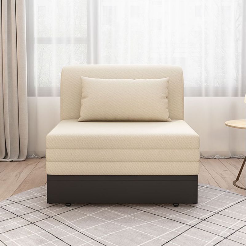 Sofá de cama sin brazo de lino con ropa de cama cremosa y blanca para la sala de estar para sala de estar