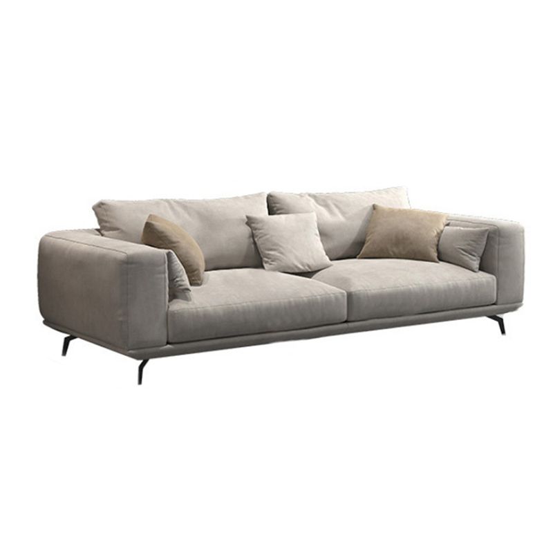 Weißes Kunstleder -Sofa & Chaise Loose Back Kissen Sofa - 25,59 "H.