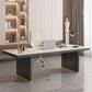 Forme rectangulaire Bureau contemporain Bureau en pierre Tâche de tâche avec 2 jambes en blanc et noir