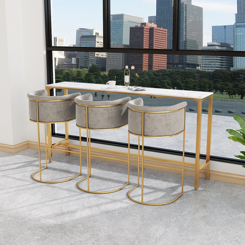 Glam Bar Set 1/2/4/7 Pcs Marble Bar Table with Upholstered Stools Clearhalo 'Bar Furniture' 'furn' 'furn_home_bar_bar_sets' 'Furniture' 'Home Bars & Bar Sets' 'home_bar_bar_sets' 'Kitchen & Dining Furniture' 1200x1200_1f3340d1-15a5-4928-9302-14be6269c92b