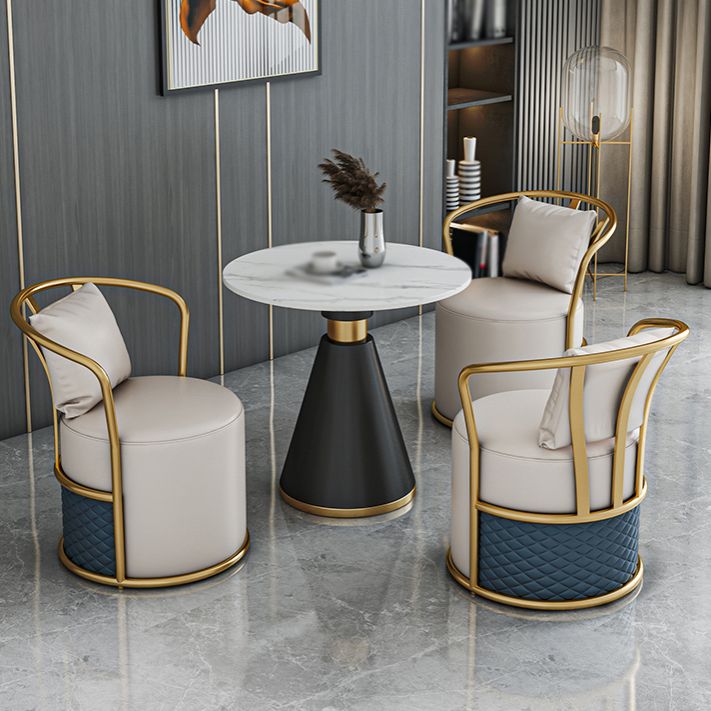 1/3/4 Pcs Metal Modern Dining Room Set with Round Table and Pedestal Base Dining Set Clearhalo 'Dining Room Sets' 'Dining Tables & Seating' 'dining_room_set' 'furn' 'furn_dining_room_set' 'Furniture' 'furniture_dining_room_set' 'Kitchen & Dining Furniture' 'kitchen&dining_furn' 'kitchen' 1200x1200_1f351c98-c90b-4c3c-b1dc-d5f853738bab