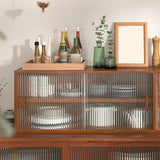 Server da pranzo cucina contemporanea server da pranzo in legno massiccio con porta di vetro