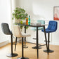 Style moderne tabouret de bar rembourré à réglage rotatif avec des jambes en métal