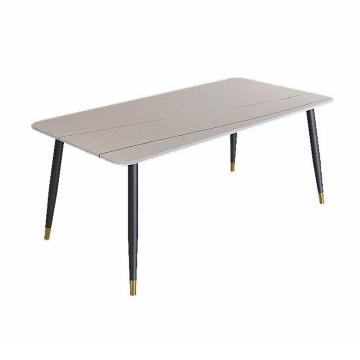 Modern Style Sintered Stone Dining Set with Standard Height Table and 4 Black Legs Base Clearhalo 'Dining Room Sets' 'Dining Tables & Seating' 'dining_room_set' 'furn' 'furn_dining_room_set' 'Furniture' 'furniture_dining_room_set' 'Kitchen & Dining Furniture' 'kitchen&dining_furn' 'kitchen' 1200x1200_1f381265-73ba-419a-b488-8bf1540696d8