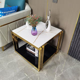 Table de glamour en pierre supérieure en acier