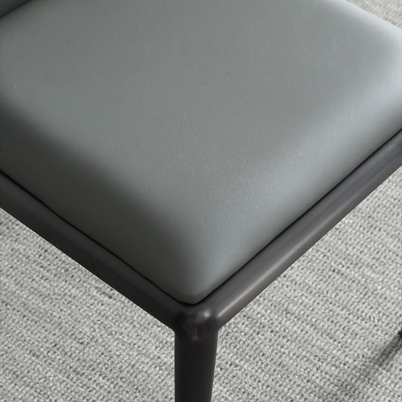 Contemporary Solid Back Armless Side Chairs Leather Dining Chairs for Home (Set of 2) Clearhalo ' kitchen&dining_furn' 'Dining Chairs' 'Dining Tables & Seating' 'dining_chair' 'furn' 'furn_dining_chair' 'Furniture' 'furniture_dining_chair' 'Kitchen & Dining Furniture' 'kitchen' 1200x1200_1f3b007f-ec70-4bc6-bd7b-06c672c7abbc