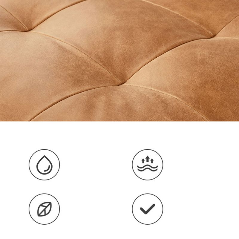 Zeitgenössischer fleckresistenter Ledersofa quadratischer Arm Liebesseat für Wohnzimmer