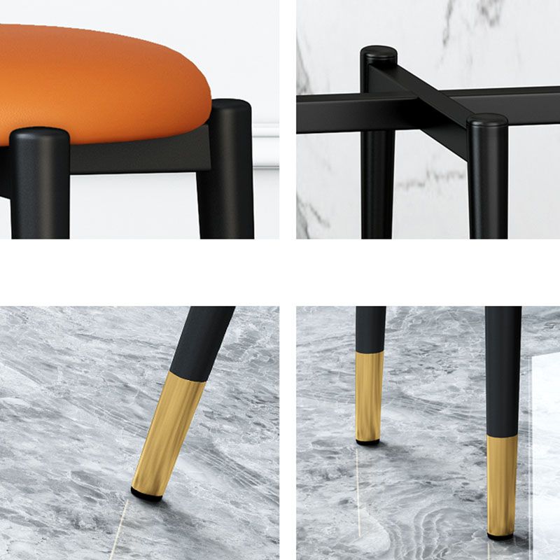 Luxury Ottoman Velvet Tear Resistant Metal Legs Solid Color Round Ottoman Clearhalo 'furn' 'furn_ottomans_poufs' 'Furniture' 'Living Room Furniture' 'Ottomans & Poufs' 'ottomans_poufs' 1200x1200_1f3cf51f-9eeb-41c5-9b02-290472cc3ca5