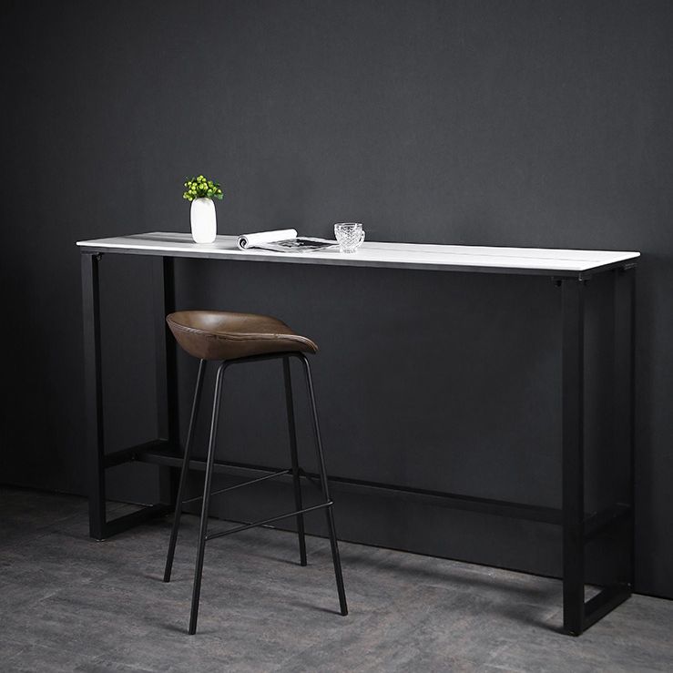 Industrial Rectangle Top Counter Table Stone Top 42-inch Height Table for Coffee Shop Clearhalo 'Bar Furniture' 'Bar Tables' 'bar_tables' 'furn' 'furn_bar_tables' 'Furniture' 'furniture_bar_tables' 'Kitchen & Dining Furniture' 1200x1200_1f3e006a-cb12-4782-8654-76d7531ecdf6