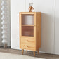 Contemporary Solid Wood Cabinet Glass Paned 1 - Door Natural Chest with Drawers Clearhalo 'Cabinets & Chests' 'cabinets_chests' 'furn' 'furn_cabinets_chests' 'Furniture' 'Living Room Furniture' 1200x1200_1f3e6a99-28cb-40b4-9615-ada53a97cae3