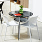Modern Style Glass Dining Table Round Table with Metal Frame for Home Use Clearhalo ' dining_table' 'Dining Tables & Seating' 'Dining Tables' 'furn' 'furn_dining_table' 'Furniture' 'furniture_dining_table' 'Kitchen & Dining Furniture' 'kitchen&dining_furn' 'kitchen' 'kitchen_dining_table' 1200x1200_1f3f215d-d2c2-4a88-8585-ebd148bdfa47