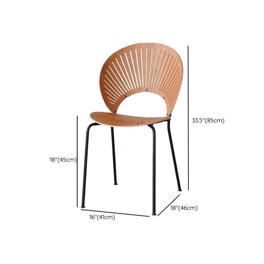 Sedie da pranzo a base di metallo in stile moderno sedia senza braccioli aperti