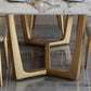 Traditional Luxury Sintered Stone Top Dining Table Rectangle Table with Gold Trestle Base Clearhalo ' dining_table' 'Dining Tables & Seating' 'Dining Tables' 'furn' 'furn_dining_table' 'Furniture' 'furniture_dining_table' 'Kitchen & Dining Furniture' 'kitchen&dining_furn' 'kitchen' 'kitchen_dining_table' 1200x1200_1f3f9eaa-eb75-4c75-bb66-4b81f8b071ed