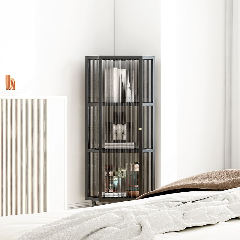 Living Room Minimalism Buffet Server Glass Door Metal Frame Dining Server Clearhalo 'buffet_sideboard' 'Buffets & Sideboards' 'furn' 'furn_buffet_sideboard' 'Furniture' 'Kitchen & Dining Furniture' 1200x1200_1f409c0b-b975-49f9-be9a-4130c1a9797a