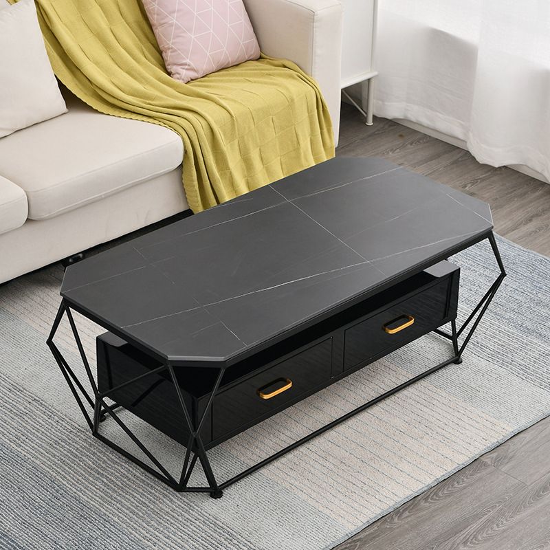 Tavolino contemporaneo con 2 cassetti a cornice singolo tavolino