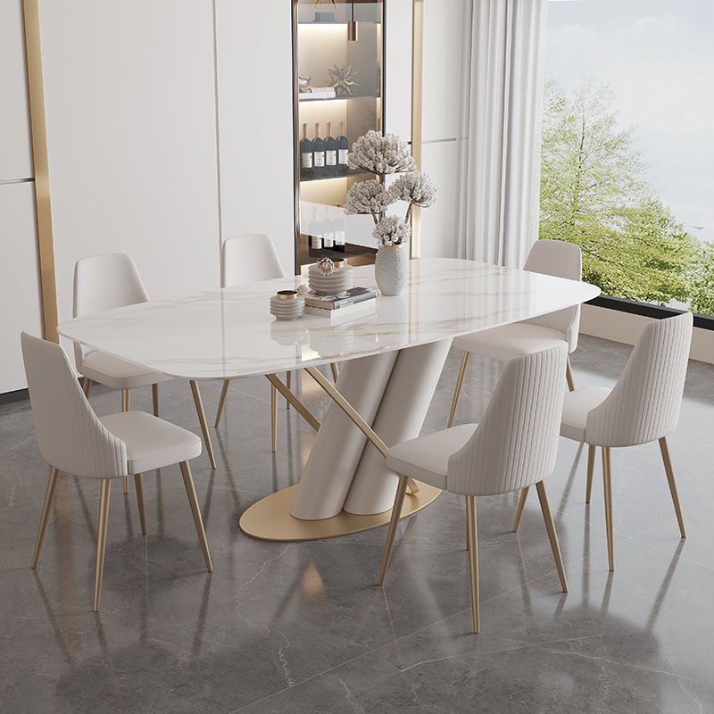 Modern Style Dining Rectangle Table Dining Stone Table for Kitchen Clearhalo 'Dining Tables & Seating' 'Dining Tables' 'dining_table' 'furn' 'furn_dining_table' 'Furniture' 'Kitchen & Dining Furniture' 1200x1200_1f42f994-5796-46c4-95fc-296cb587dc22