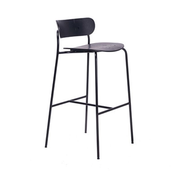 Modern Style Low Back Bar-stool Wooden Bar Stool with Metal Legs Clearhalo 'Bar Furniture' 'Bar Stools' 'bar_stools' 'furn' 'furn_bar_stools' 'Furniture' 'furniture_bar_stools' 'Kitchen & Dining Furniture' 1200x1200_1f442309-1cdb-41f2-b1a3-b97d124b8639