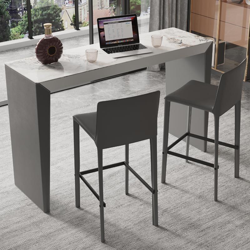 Living Room Counter Wine Table Rectangle Stone Modern Bar Height Pub Table in Grey Clearhalo 'Bar Furniture' 'Bar Tables' 'bar_tables' 'furn' 'furn_bar_tables' 'Furniture' 'furniture_bar_tables' 'Kitchen & Dining Furniture' 1200x1200_1f455ccf-8dc0-4fe4-b140-6008a49f14c0