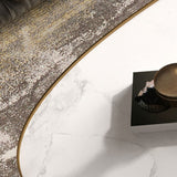 Modern Slate/metal Oval/square Coffee Table for Living Room Cocktail Table Clearhalo 'Coffee & Accent Tables' 'Coffee Tables' 'coffee_tables' 'furn' 'furn_coffee_tables' 'Furniture' 'Living Room Furniture' 1200x1200_1f458de6-362f-41bb-b990-7570a8e69493